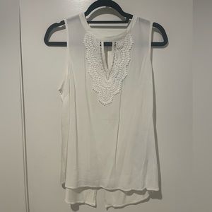 Quin Sleeveless Keyhole Crochet Blouse